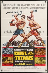 8t253 DUEL OF THE TITANS 1sh 1963 Corbucci, Steve Hercules Reeves vs Gordon Tarzan Scott!
