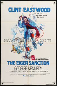 8t264 EIGER SANCTION 1sh 1975 Clint Eastwood's lifeline was held by the assassin he hunted!