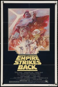 8t269 EMPIRE STRIKES BACK NSS style 1sh R1981 George Lucas classic, Mark Hamill, Ford, Tom Jung art!