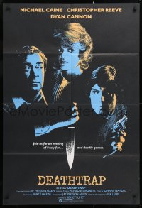 8t212 DEATHTRAP English 1sh 1982 cool different art of Chris Reeve, Michael Caine & Dyan Cannon!