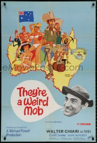8t892 THEY'RE A WEIRD MOB English 1sh 1966 Powell & Pressburger directed immigrant comedy!