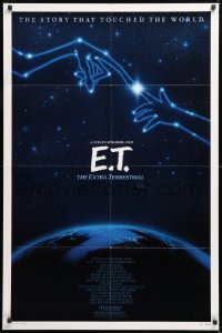 8t258 E.T. THE EXTRA TERRESTRIAL 1sh R1985 Drew Barrymore, Spielberg, cool John Alvin art!