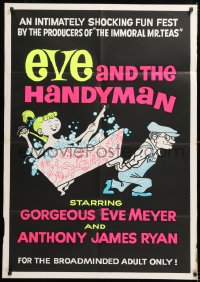 8t279 EVE & THE HANDYMAN 1sh 1961 Russ Meyer directs gorgeous wife Eve Meyer, wacky art!