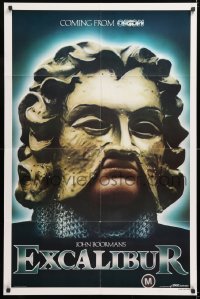 8t280 EXCALIBUR teaser 1sh 1981 John Boorman directed, Robert Addie as Mordred wearing mask!