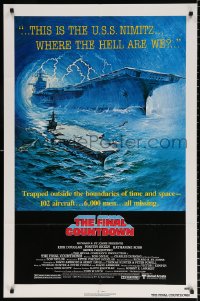 8t299 FINAL COUNTDOWN 1sh 1980 cool sci-fi artwork of the U.S.S. Nimitz aircraft carrier!