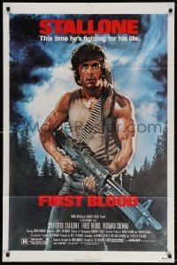 8t303 FIRST BLOOD 1sh 1982 artwork of Sylvester Stallone as John Rambo by Drew Struzan!
