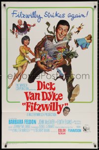 8t305 FITZWILLY 1sh 1968 great comic art of Dick Van Dyke & sexy Barbara Feldon by Frank Frazetta!