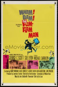 8t310 FLIM-FLAM MAN 1sh 1967 Geroge C. Scott as ultimate con man, Sue Lyon, Jack Davis art!