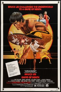 8t337 GAME OF DEATH 1sh 1979 Bruce Lee, cool Bob Gleason martial arts artwork!