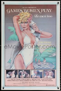 8t338 GAMES WOMEN PLAY 25x36 1sh 1981 & men too, Lesllie Bovee, Samantha Fox, sexy artwork!