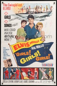 8t354 GIRLS GIRLS GIRLS 1sh 1962 Elvis Presley, Stella Stevens & boat full of sexy girls!