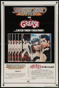 8t365 GREASE/SATURDAY NIGHT FEVER 1sh 1979 John Travolta dancing & with Olivia Newton-John!