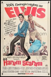 8t387 HARUM SCARUM 1sh 1965 rockin' Elvis Presley & Mary Ann Mobley in a swingin' spoof!