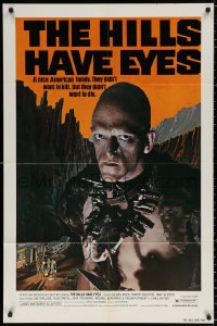 8t409 HILLS HAVE EYES 1sh 1978 Wes Craven, classic creepy image of sub-human Michael Berryman!