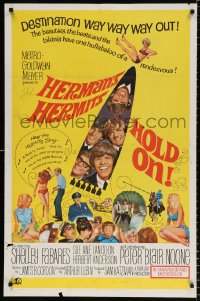 8t414 HOLD ON 1sh 1966 rock & roll, great image of Herman's Hermits, Shelley Fabares!
