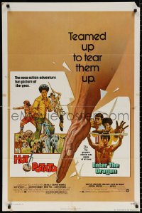 8t419 HOT POTATO/ENTER THE DRAGON 1sh 1976 Bruce Lee & Jim Kelly are teamed up to tear them up!
