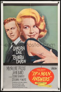 8t441 IF A MAN ANSWERS 1sh 1962 great image of sexy Sandra Dee & Bobby Darin, hang around for fun!