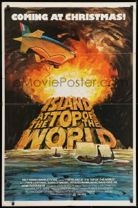 8t457 ISLAND AT THE TOP OF THE WORLD advance 1sh 1974 Disney's adventure beyond imagination, cool art!