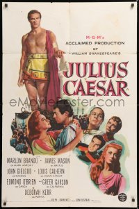 8t477 JULIUS CAESAR 1sh 1953 art of Marlon Brando, James Mason & Greer Garson, Shakespeare