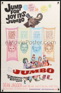 8t478 JUMBO 1sh 1962 Doris Day, Jimmy Durante, Stephen Boyd, Martha Raye circus elephant!