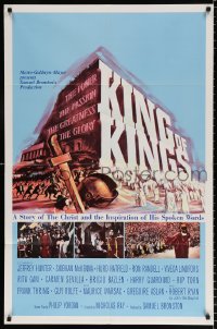 8t491 KING OF KINGS style B 1sh 1961 Nicholas Ray Biblical epic, Jeffrey Hunter as Jesus!