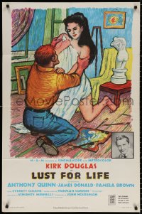 8t533 LUST FOR LIFE 1sh 1956 wonderful artwork of Kirk Douglas as artist Vincent Van Gogh!