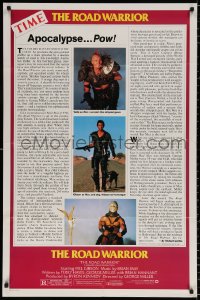 8t539 MAD MAX 2: THE ROAD WARRIOR 1sh 1982 George Miller, Mel Gibson, Time Magazine design!