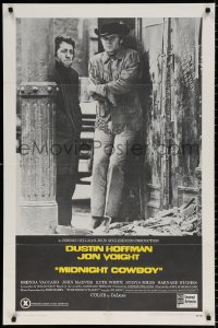8t581 MIDNIGHT COWBOY 1sh 1969 Dustin Hoffman, Jon Voight, John Schlesinger classic, x-rated!