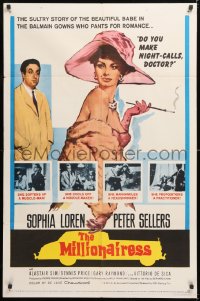 8t585 MILLIONAIRESS 1sh 1960 beautiful Sophia Loren is the richest girl in the world, Peter Sellers