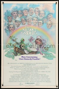 8t615 MUPPET MOVIE 1sh 1979 Jim Henson, Drew Struzan art of Kermit the Frog & Miss Piggy on boat!