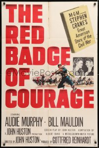 8t730 RED BADGE OF COURAGE 1sh 1951 Audie Murphy, John Huston, from Stephen Crane Civil War novel!
