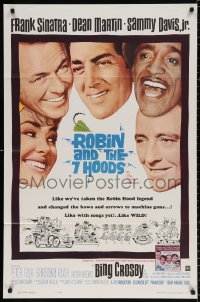 8t752 ROBIN & THE 7 HOODS 1sh 1964 Frank Sinatra, Dean Martin, Sammy Davis, Bing Crosby, Rat Pack!