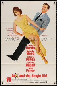 8t782 SEX & THE SINGLE GIRL 1sh 1965 great full-length image of Tony Curtis & sexiest Natalie Wood!