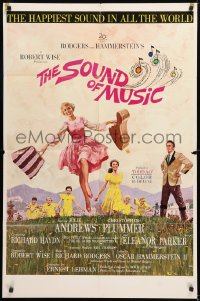 8t814 SOUND OF MUSIC 1sh 1965 artwork of Julie Andrews by Howard Terpning, pre-awards with Todd-AO!