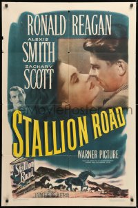 8t823 STALLION ROAD 1sh 1947 animal doctor Ronald Reagan, pretty Alexis Smith & Zachary Scott!