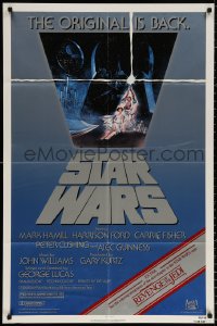 8t827 STAR WARS NSS style 1sh R1982 George Lucas, art by Tom Jung, advertising Revenge of the Jedi!