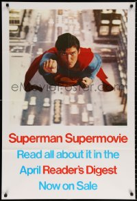 8t856 SUPERMAN 1sh 1978 Reeve as D.C. Comics' famous super hero, Reader's Digest promotion!