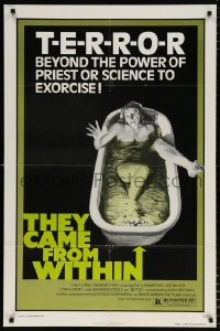 8t890 THEY CAME FROM WITHIN 1sh 1976 David Cronenberg, art of terrified girl in bath tub!