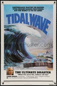 8t902 TIDAL WAVE 1sh 1975 artwork of the ultimate disaster in Tokyo by John Solie!