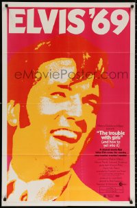 8t927 TROUBLE WITH GIRLS 1sh 1969 great gigantic close up art of smiling Elvis Presley!