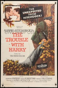 8t928 TROUBLE WITH HARRY 1sh 1955 Alfred Hitchcock, John Forsythe, Shirley MacLaine, Gwenn
