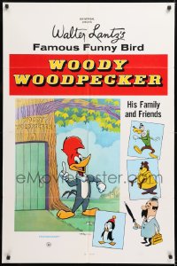 8t983 WOODY WOODPECKER 1sh 1960s Walter Lantz' famous funny bird, Chilly Willy & more!
