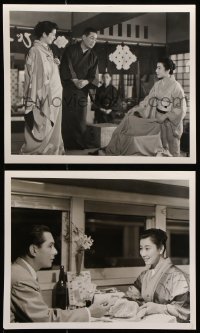8w986 RIVER OF THE NIGHT 2 8x10 stills 1956 great images of Ken Uehara, Fujiko Yamamoto!