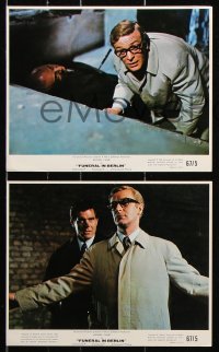 8w118 FUNERAL IN BERLIN 6 color 8x10 stills 1967 Michael Caine as Harry Palmer, sexy girls & spies!