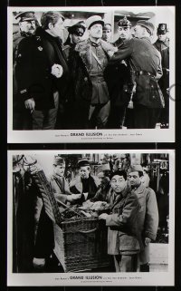 8w586 GRAND ILLUSION 9 8x10 stills R1960s Jean Renoir classic La Grande Illusion, von Stroheim!