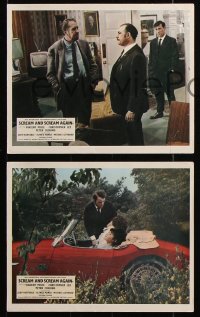 8w159 SCREAM & SCREAM AGAIN 4 color English FOH LCs 1970 Vincent Price, Lee, Cushing, English horror