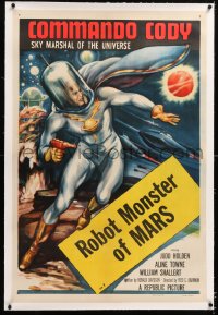 8x065 COMMANDO CODY linen chapter 7 1sh 1953 Sky Marshal of the Universe, Robot Monster of Mars!