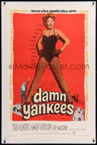 8x070 DAMN YANKEES linen 1sh 1958 sexy full-length barely-dressed Gwen Verdon, baseball & Broadway!