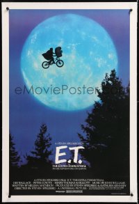 8x079 E.T. THE EXTRA TERRESTRIAL linen 1sh 1982 Spielberg classic, iconic bike over moon!