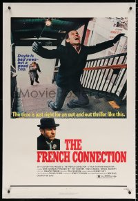8x090 FRENCH CONNECTION linen 1sh 1971 Gene Hackman in movie chase, directed by William Friedkin!